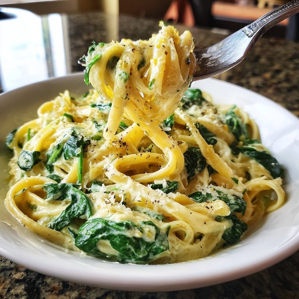 Creamy Spinach Garlic Pasta