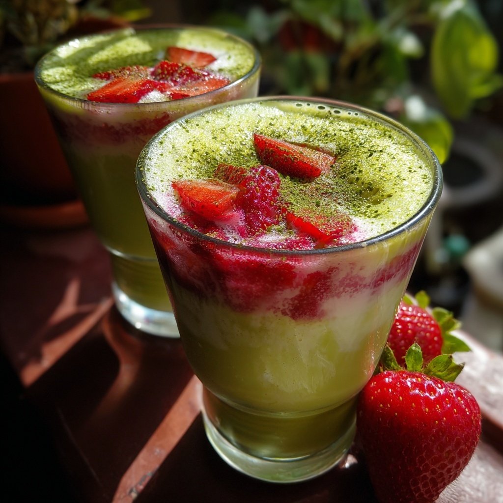 Strawberry Matcha Latte Iced