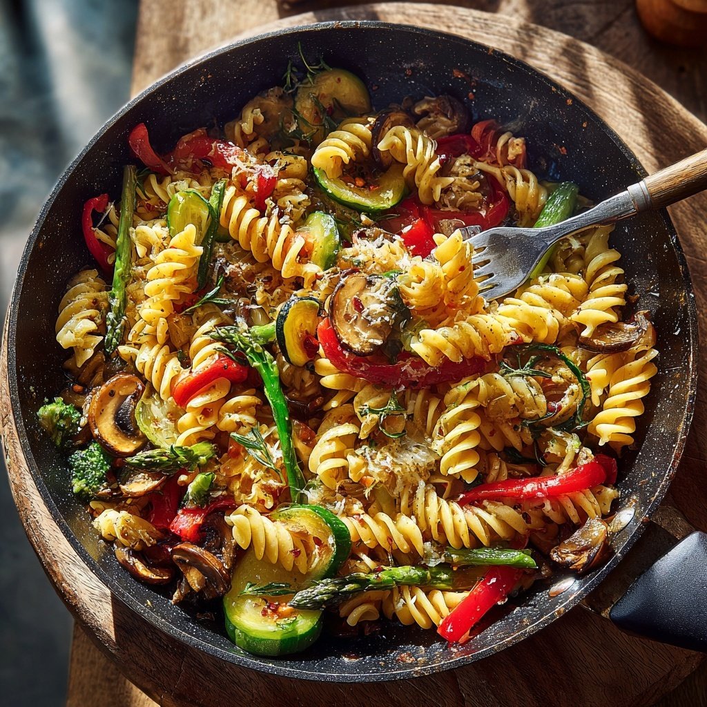 Herb Roasted Veggie Pasta Skillet