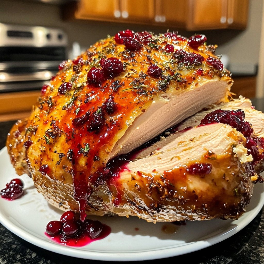 Roasted Turkey with Cranberry Glaze