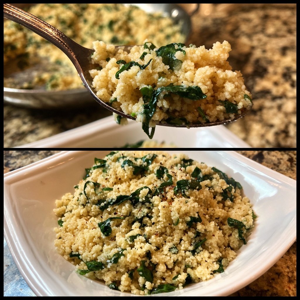 Creamy Spinach Garlic Couscous
