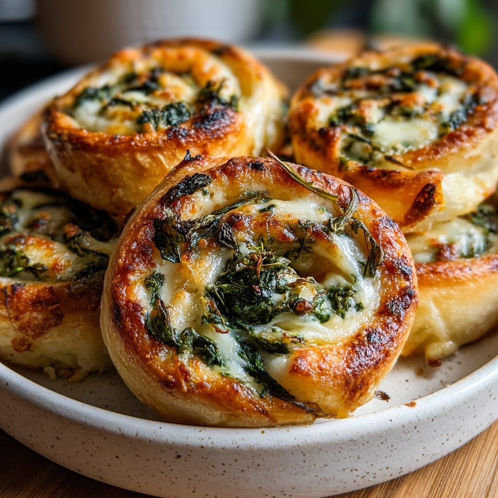 Super Bowl Appetizer Spinach Cheese Pinwheels