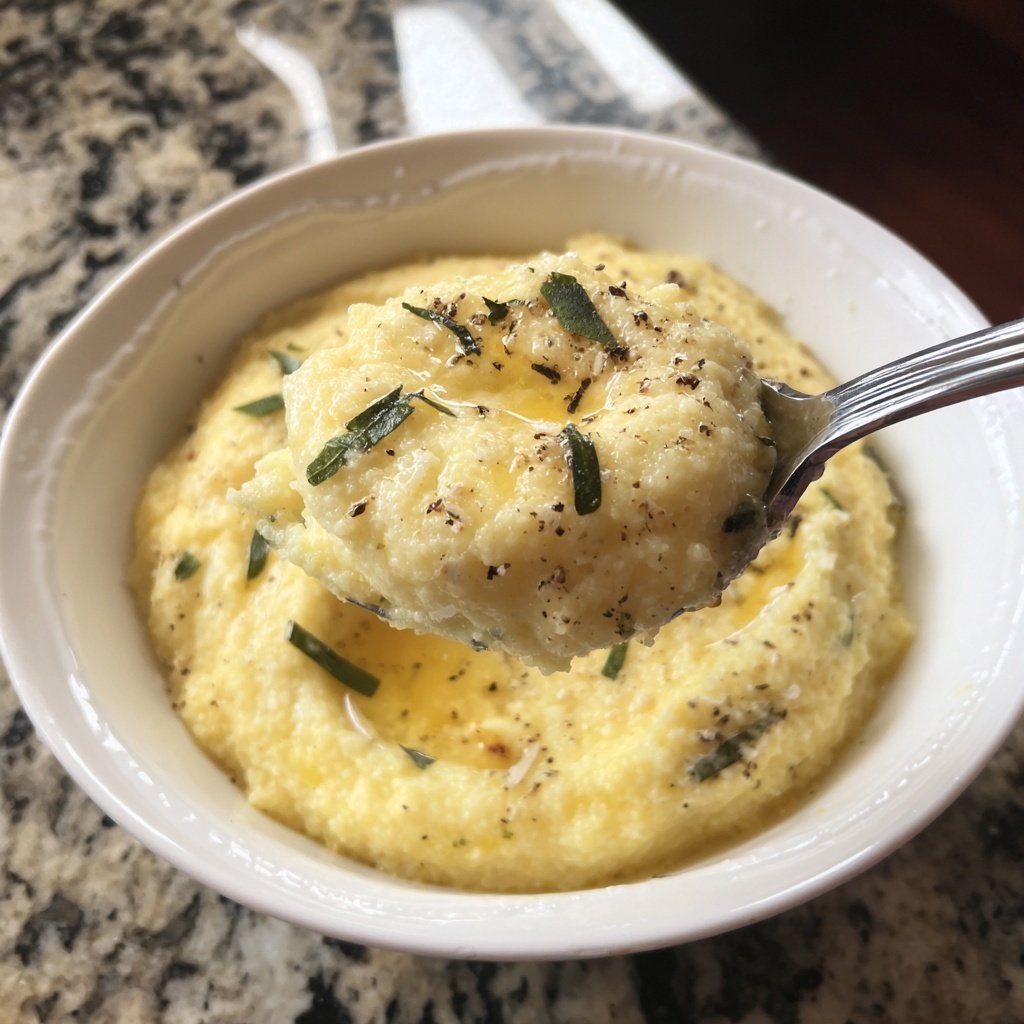 Romantic Creamy Garlic Polenta