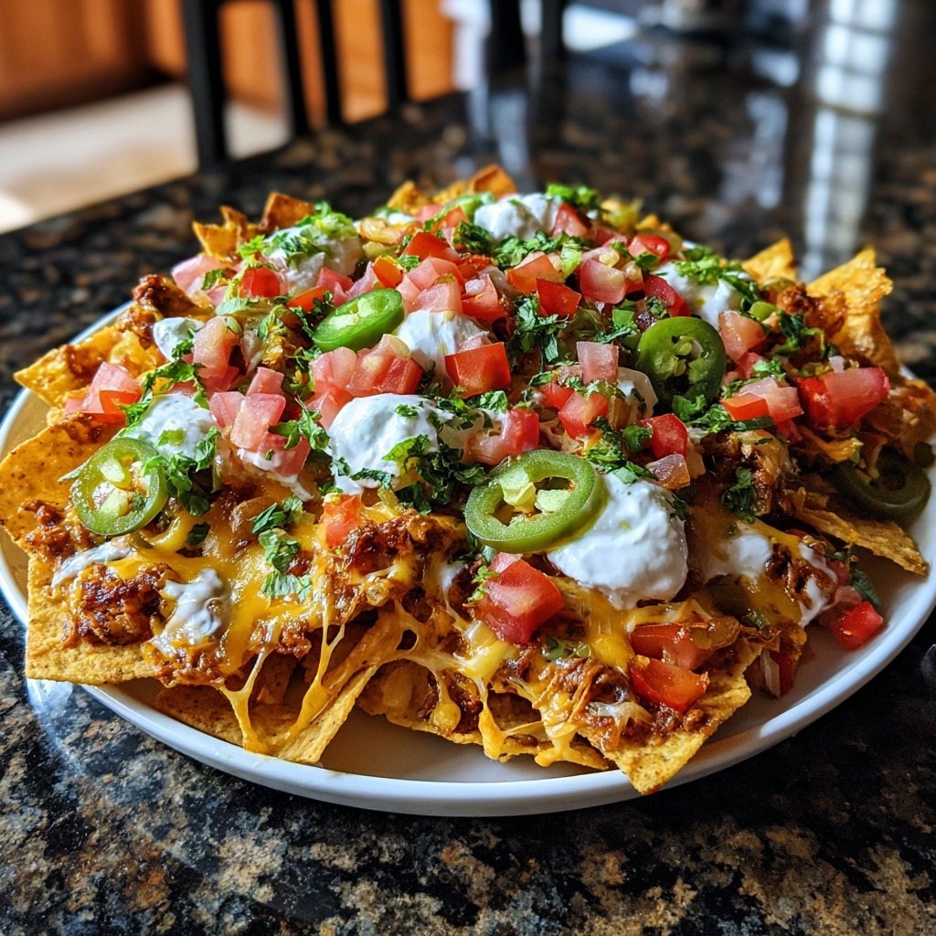Super Bowl Appetizer Loaded Veggie Nachos