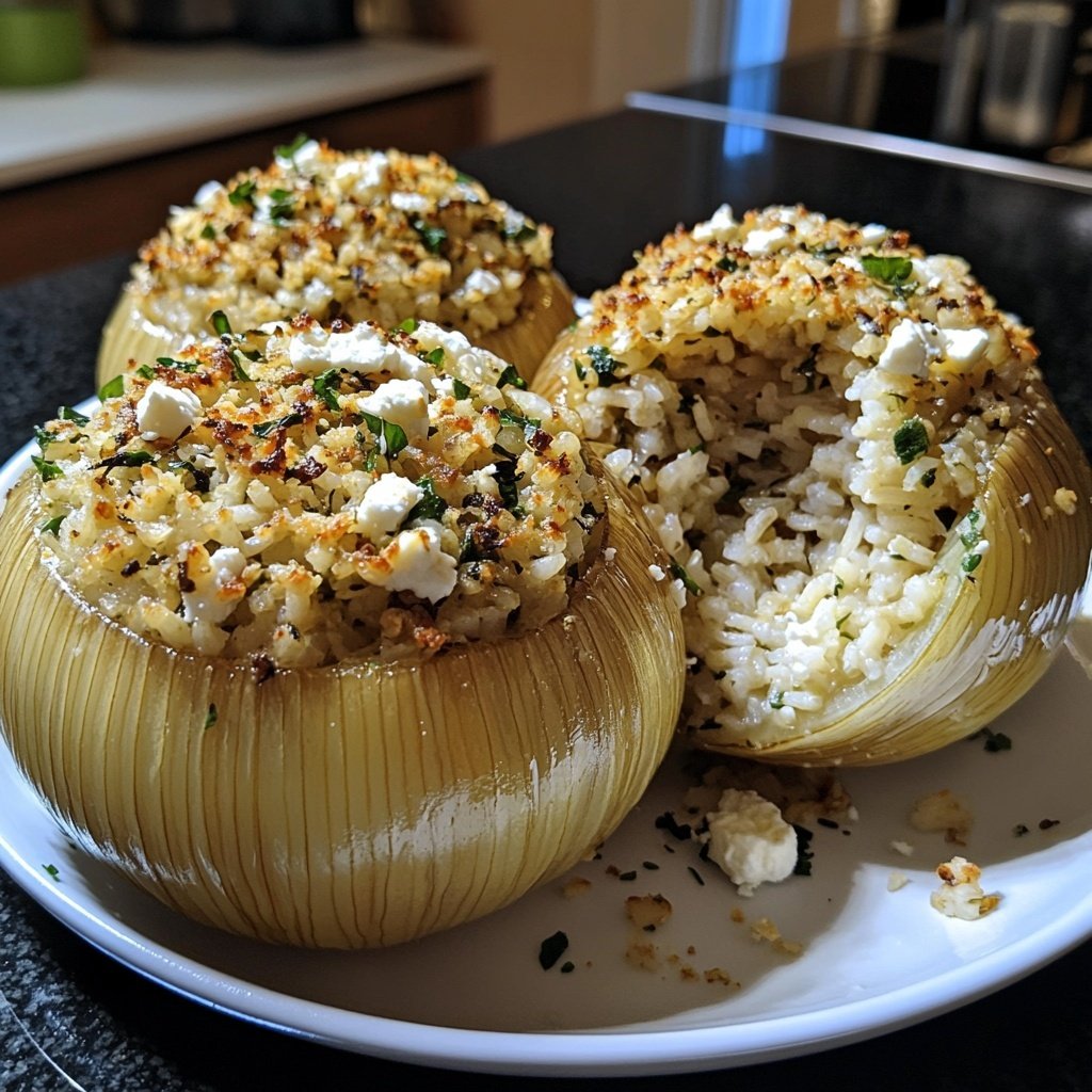Greek Stuffed Onions