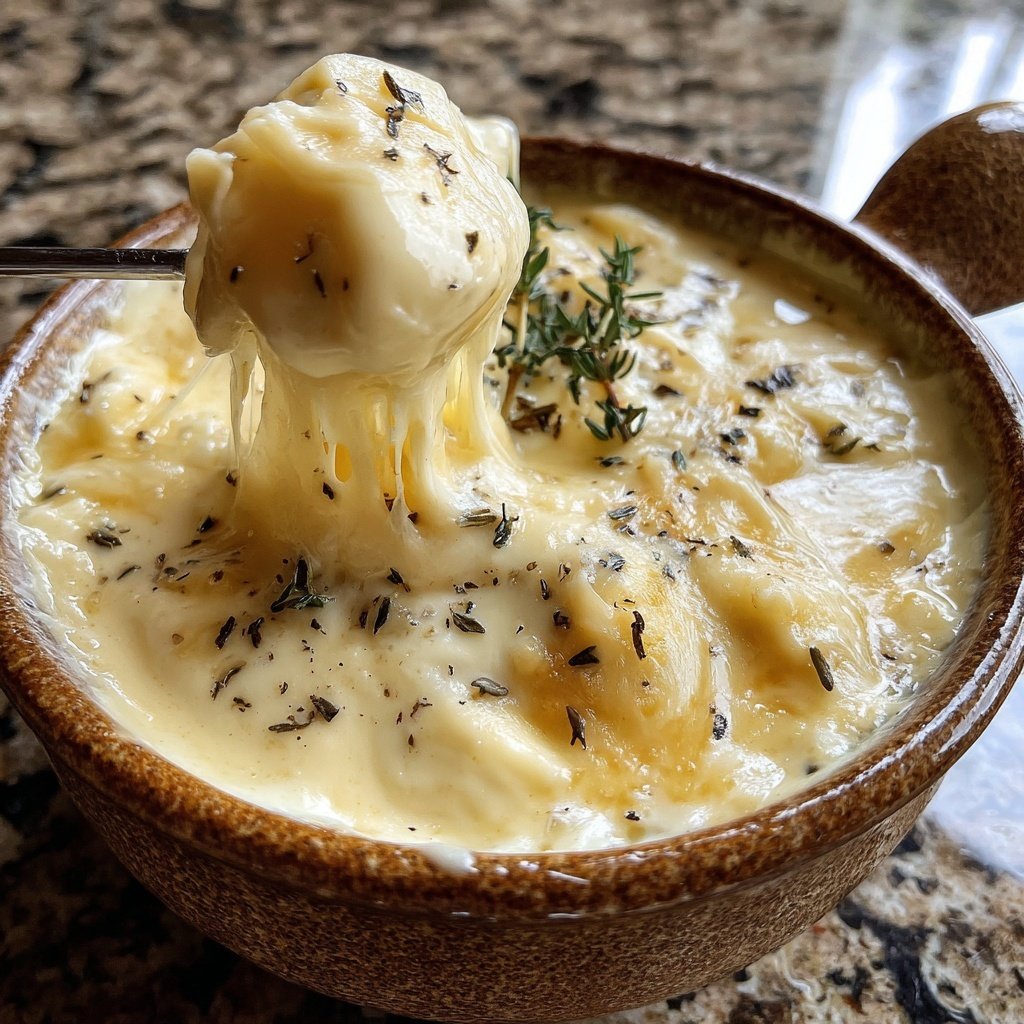 Fondue with Gruyere and Fresh Thyme