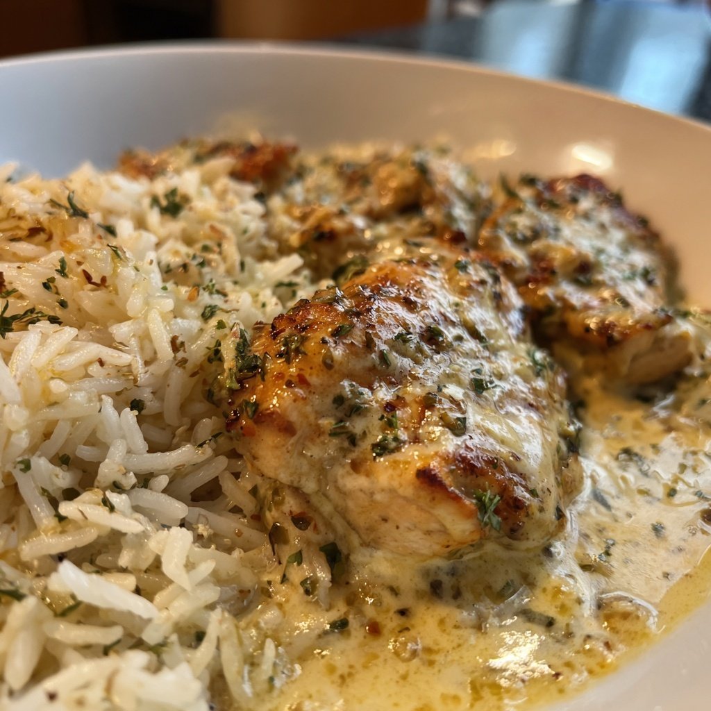 Creamy Garlic Chicken And Rice