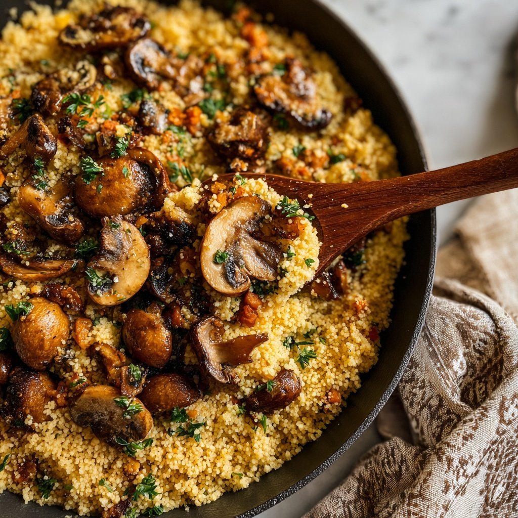 Garlic Mushroom Couscous Skillet